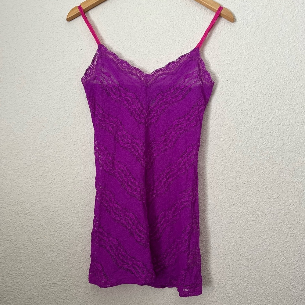 Free People Vibrant Magenta Lace Slip